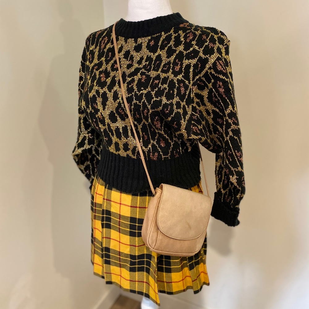 80s Glam Metallic Cheetah Batwing Sweater – I.B. Diffusion – Women’s Small